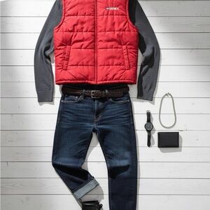 Ecko Unlimited Men's Red Puffer Vest